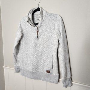 LL BEAN Grey Quilted Half Zip